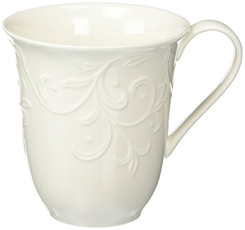 Lenox Opal Innocence Carved Mugs, White