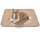 Nogeqi 1PCS Rabbit Scratching Pad, 15.75x11.81 Inch Natural Sisal Bunny Scratch Pad, Rabbit Mat Claws and Teeth Care for Pet Small Animal Cage Chewing Bedding Biting Sleeping Nesting Toys (Brown)