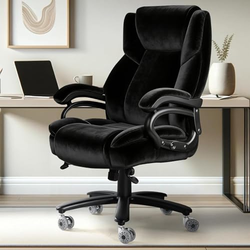 Image of Indulgear 500lbs Fabric Big and Tall Office Chair,500lbs Heavy Duty Office Chair for Heavy People, High Back Executive Computer Chair with Adjustable Lumbar Support, Dual Rubber Wheel