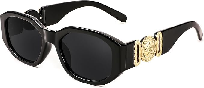 MC Limited Lunettes de soleil biggie style medusa unisexe (Noir)