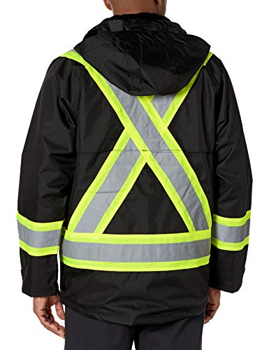 VIKING Professional Journeyman 300D Rip-Stop Fire Retardant Reflective Jacket - Fire Resistant Hi Vis Jackets for Men, Black - Medium