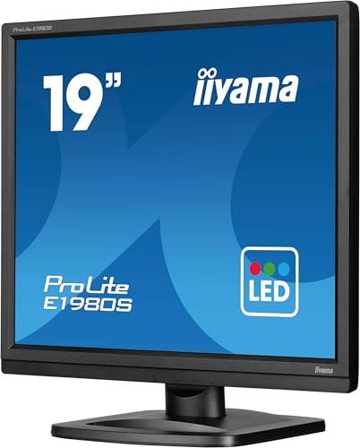 Image of iiyama Prolite E1980S-B1 LED Monitor, 48 cm, 19 Inches, SXGA HDMI DP, Black