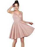 Ever-Pretty Women's Sparkle Short Spaghetti Straps Shiny Wedding Guest Dress Blush US16