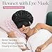 BONNET QUEEN Silk Bonnet for Sleeping Women Satin Bonnet with Eye Mask Non Slip Hair Wrap for Curly Hair Night Sleep Cap Black