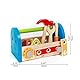 Hape Werkzeugkasten aus Holz mit Zubehör | farbenfrohe Werkbank Hammerspielset für Kinder, Problemlösung, Rollenspiel, 17-teilig