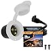 Journeyman-Pro 15 Amp 125V AC Power Inlet Port Plug with Integrated 20" Extension Cord + Waterproof Cover, UL Listed, NEMA 5-15 Flanged Inlet (5278GCP1-WHITE)