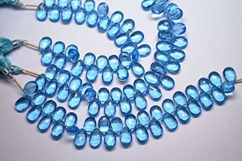 Quartz bleu ciel facetté en poire LKBEADS pour vos parures d'été élégantes