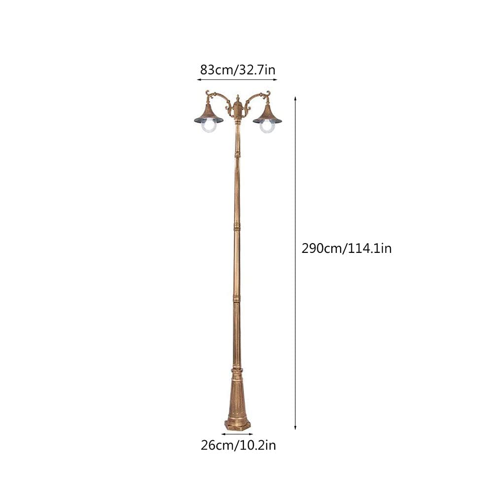 230 Cm, Europejska Lampa Uliczna Zewnętrzna, 2-Punktowa, Aluminiowa, Ip65, Wodoodporna, Słupowa, Do Ogrodu, Na Dziedziniec, Trawnik, Antykorozyjna, Wysoka, Przezrocz,Height 290cm
