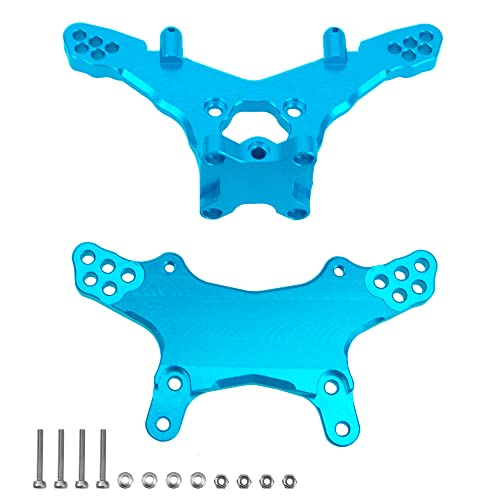 Vgoohobby Metal Front & Rear Shock Tower RC Shocks Damper Mount Set Compatible with Losi 1/18 Mini-T 2.0 2WD Stadium RC Truck Hop-Up Parts (Blue)