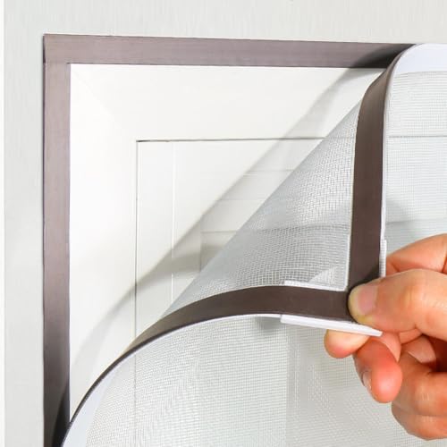 Mosquitera magnética de ventana sin taladro cortable de fibra de vidrio para oficina 8