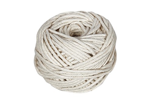 Crafteza Macrame Cord 5mm x 197 feet - 100% Natural Virgin Cotton Cord Made in India 4-Strand Twisted 5mm Macrame Cord Soft 5mm Macrame Rope Perfect for Making Macrame Wall Hangings and Plant Hangers