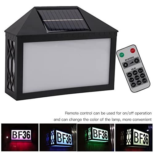 Numéro de maison solaire télécommandé avec éclairage LED multicolore - 4