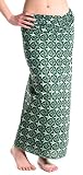 pareo hawaiano hombre Calidad máxima de India Pareo - Falda Sarong Unisex de la India, con Estampado a Mano Tradicional, Negro 3