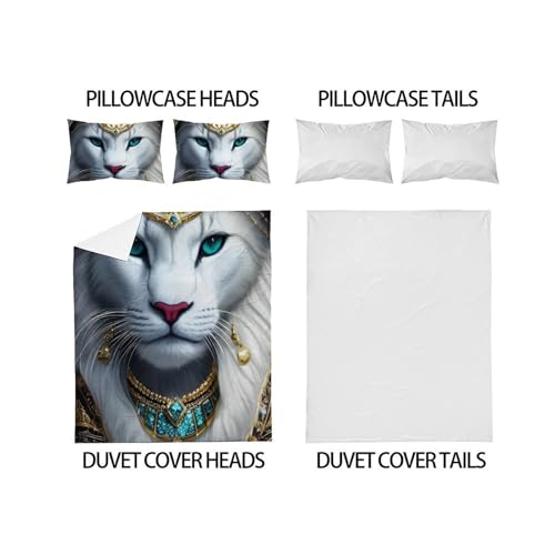 Linge de lit chat noble impression 3D haute définition et coton double 200x200