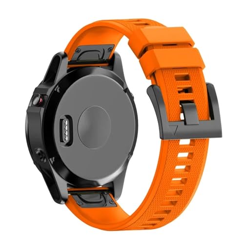 Sangle Fenix 7X à libération rapide CZKE en silicone souple orange antichoc