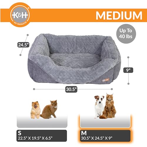 K&H Pet Products Thermo-Pet Lounge Sleeper Indoor Heated Pet Bed for Dogs & Cats, Bolstered Warm Calming Pillow Bed for Multiple or Large Cats, Machine Washable, Safety Listed - Medium 30.5 X 24.5in by K&H - Image 2