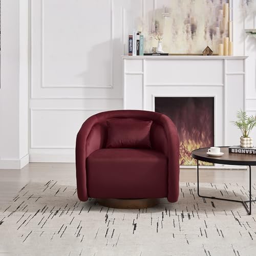 Sillón Giratorio Moderno Piel Sintética Rojo miniatura 5