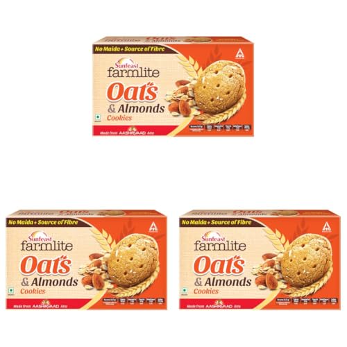 Image of Sunfeast Farmlite Oats & Almonds Cookies 300gm (Pack of 3)