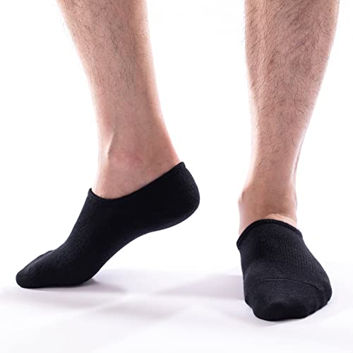 Idegg No Show Socks Men Low Cut Ankle Short Socks For Men Casual Athletic Socks With Non Slip Grip (As1, Numeric, Numeric_8, Numeric_11, Regular, Regular, Color B-8 Pairs Pure Black) #TOP2