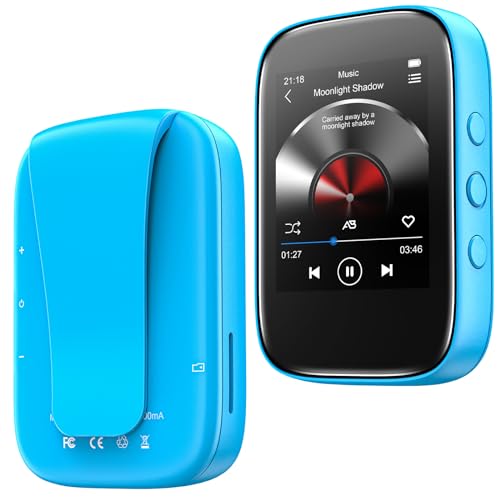Leitor de MP3 Bluetooth com clipe portátil de 32 GB Suporte para reprodutor de música Rádio FM Grava