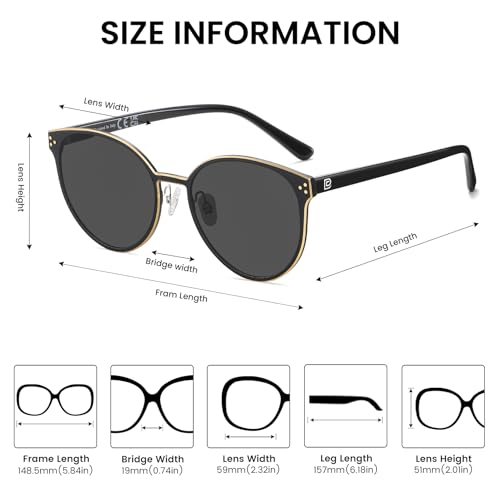 DUCO Trendy Round Mens Sunglasses Fashion Classic Polarized Sunglasses for Men UV400 Lens DC82353