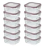 CASASELECCION Set 12 Tapers de Cristal para Conservar Alimentos de 800 ml. Tupper cristal hermético (12 recipientes y 12 tapas transparentes). Aptos para lavavajillas, microondas, horno y congelador