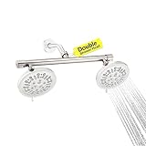 Dual Shower Head Adapter with Build-in Shut Off Valve - Combo for Rain & Handheld Shower Heads - G1/2 Connection - Brushed Nickel