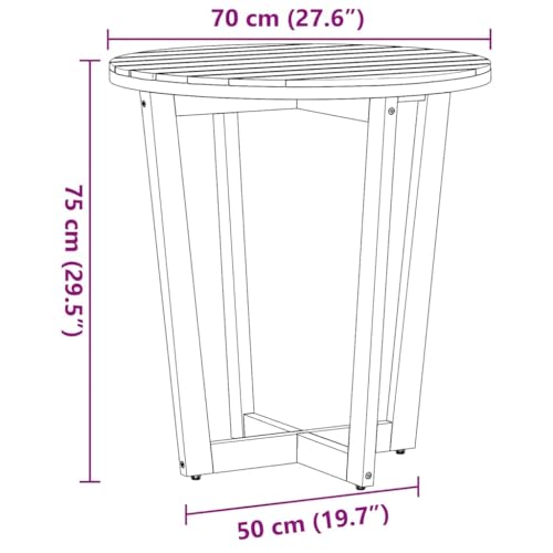 Mesa auxiliar de jardín de madera estable para terraza exterior 3