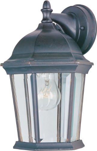 Maxim 1024EB Builder Cast Clear Glass Outdoor Wall Sconce, 1-Light 60 Watt, 12" H x 8" W, Empire Bronze