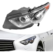 HID/Xenon Headlights Headlamps For 2009-2017 INFINITI FX35 FX37 FX50 QX70 w/o Sport Package Non-AFS Headlight Model, Left/Right Front Head Light Headlight Assembly Head Lamp Left Driver Side