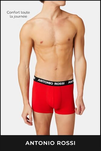 ANTONIO ROSSI (lot de 3/6) boxers ajustés pour hommes Fitted Boxer Hipsters Rouge, Vert, Bleu (3 paquets) XL – vue 2