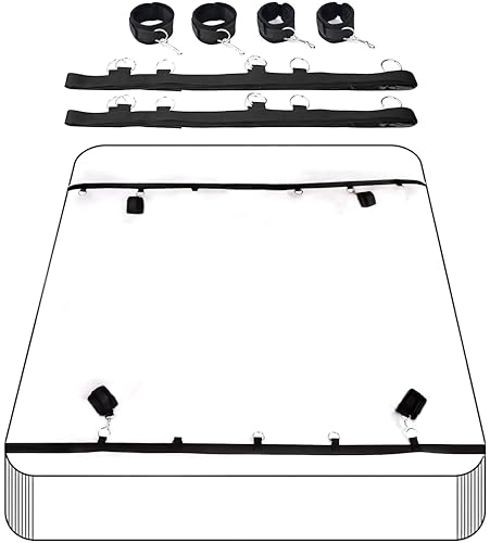 Adult Restraints that Attach to Bed Frame Soft Fuzzy Handcuff Set for Bedroom Arms and Legs Restrictions for Bed Sex Ties for Ankles and Wrists King Bed Bonage Kits Sex Cuff Bracelets Set Sweater