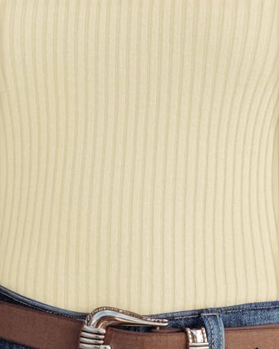 Image of Lacozy Women's Mock Neck Long Sleeve Tops Dressy Casual Fitted Ribbed Basic T Shirts