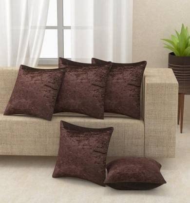 Solid Velvet Cushion Covers for Sofa Bed Chair Hottel Bedroom 18 In Pack of 5 - Picture 12 of 21