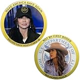 AMERICA'S FRONT LINE EL18-2 Secretary Kristi Noem not Mayorkas Patron Saint Challenge Coin for Border Patrol Agent