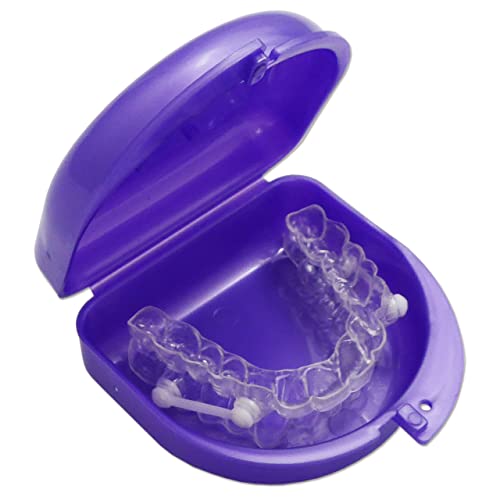 2 x Mundschutz-Box, für Ortho Retainers, Sport-Zahnersatz, Zahnersatz und mehr (lila und grün)
