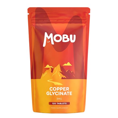Copper Bisglycinate 3mg 120 Tablets – Chelated Form – Immune System Support – Vegan UK Made – GMP Approved – MOBU