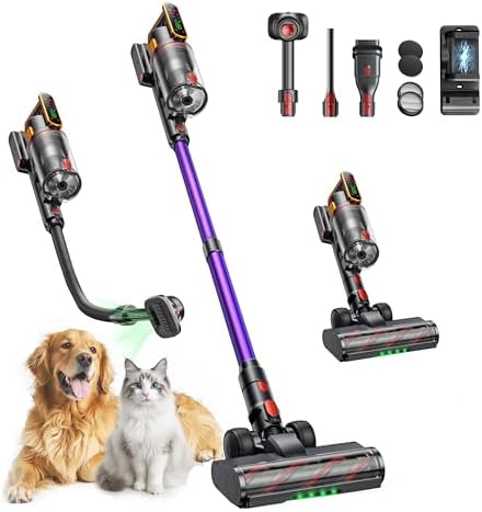 Fieety Battery Vacuum Cleaner 600 W/50 kPa/65 Min, Wireless Vacuu...