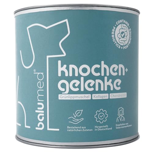 balumed® Snacks Knochen+Gelenke hochkonzentriert mit Grünlippmuschel für Hund, Leckerli mit Präbiotika, Postbiotika, Bierhefe, Teufelskralle, Chondroitin & Kollagen, Vitamine E + B, 325 g
