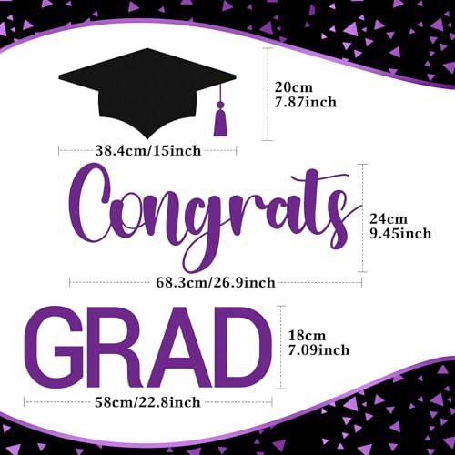Image of Epakh 2026 Graduation Party Decal Sign for Backdrop Letters Peel and Stick Graduation Sticker for Balloon Arch Decorations Party Sign Wall Decor(Purple)