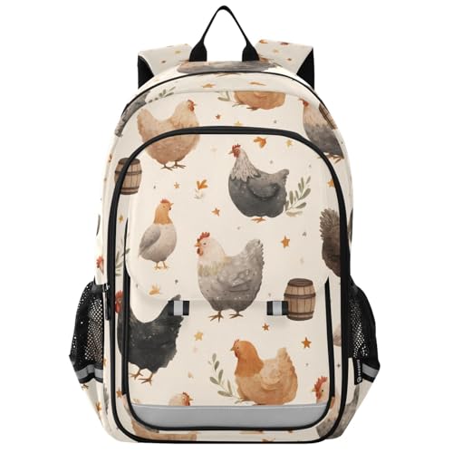 Sac à dos ordinateur portable enfants cartable décontracté à motif poulet