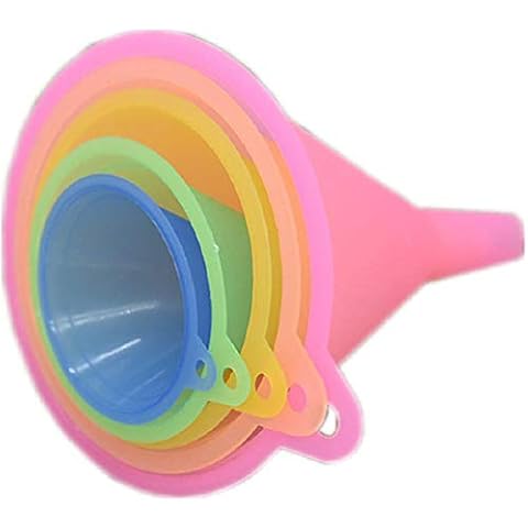 ASPIRE UK® Funnel Kitchen Rainbow Colours Funnel Set - 5 Pieces Cooking Funnel (67, 83, 98,110 and 125 mm) Funnel for Kitchen Cover