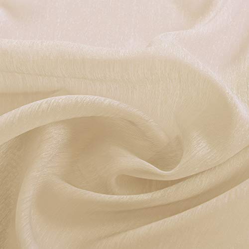 Beige Curtains 84 Inches Long For Living Room Set Of 2 Panels Grommet Window Drapes Semi Voile Linen Look Sheer Curtains For Bedroom Kids Nursery 1 Pair 52X84 Inch Length Nickel Ring Beige Tan Color #TOP3