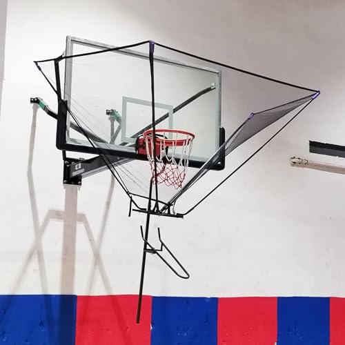 CFDZCP Basketball Shooting Machine Metal Basketball Return System, Indoor Outdoor Basketball Return Attachment for Hoop, Time Saving 180° Rotatable Basketball Shot Returner Chute