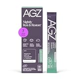 AG1 AGZ Sleep Drink – 7-Count Travel Pack, Calming Sleep Aid Powder, Melatonin-Free Nighttime Blend with Magnesium, Ashwagandha, Saffron & Valerian – Herbal & Adaptogen Drink Mix (Chocolate Mint)