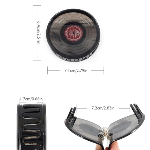 Pinza para el cabello personalizada acetato negro miniatura 2