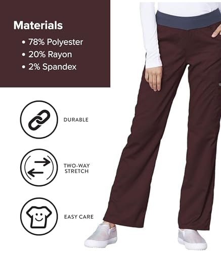 Image of Cherokee Women Scrub Pant with Straight Leg Pull-on Pant Medical Bottom with 4 Pocket & 2-Way Stretch Fabric - WW110