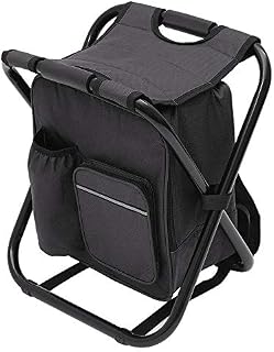 Folding Camping Chair Stool Oxford Fabric Waterproof Folding Camping Chair Fishing Tackle Seat Table Bag Compact Lightweight Bag for Outdoor Fishing Travel Hiking Beach ravelling Subway (Black)