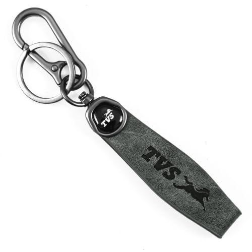 Image of Premium Keychain Compatible with TVS Bike Keys | Heavy Duty Metal Key Ring Holder | Stylish Durable Leather Key Holder | Bike Keychain For men