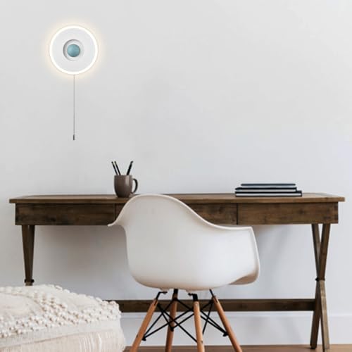 Image of Modern Round Acrylic LED Wall Sconce 18W-4000K Modern Wall Light with Pull Chain Switch Bedside Bathroom Bedroom Living Room Hallway Stairs